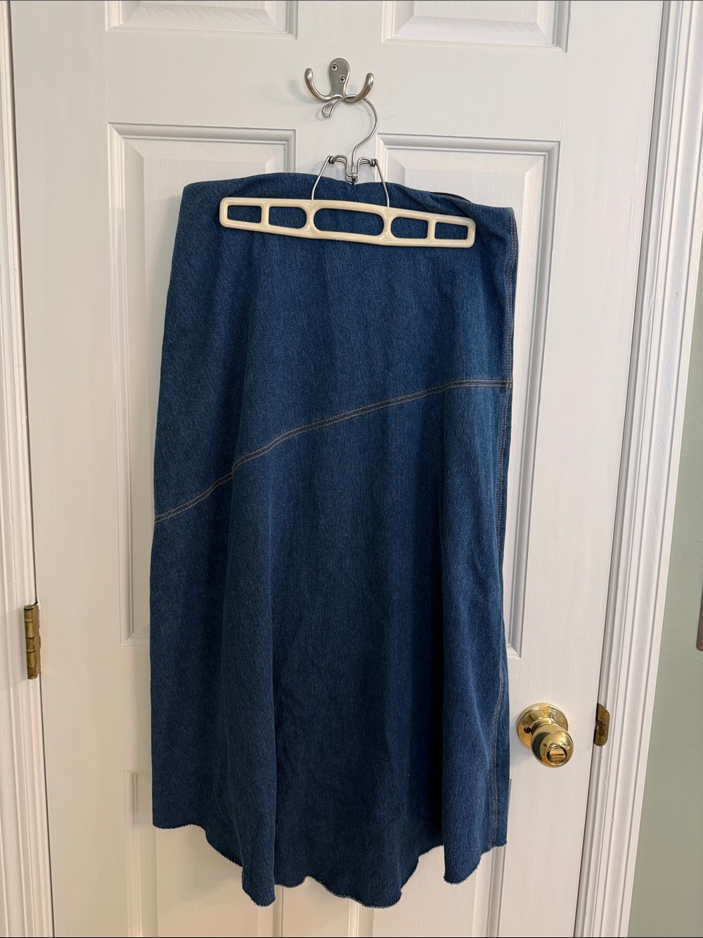 Classic Blue Denim A-Line Skirt